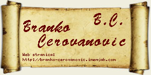 Branko Cerovanović vizit kartica